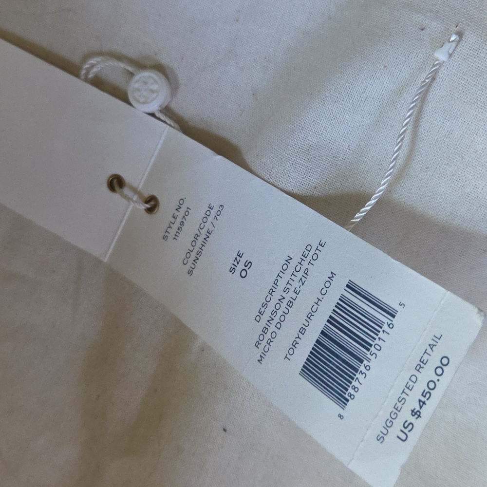 NWT Tory Burch Quilted Mini Robinson Yellow Handbag - Picture 2 of 6